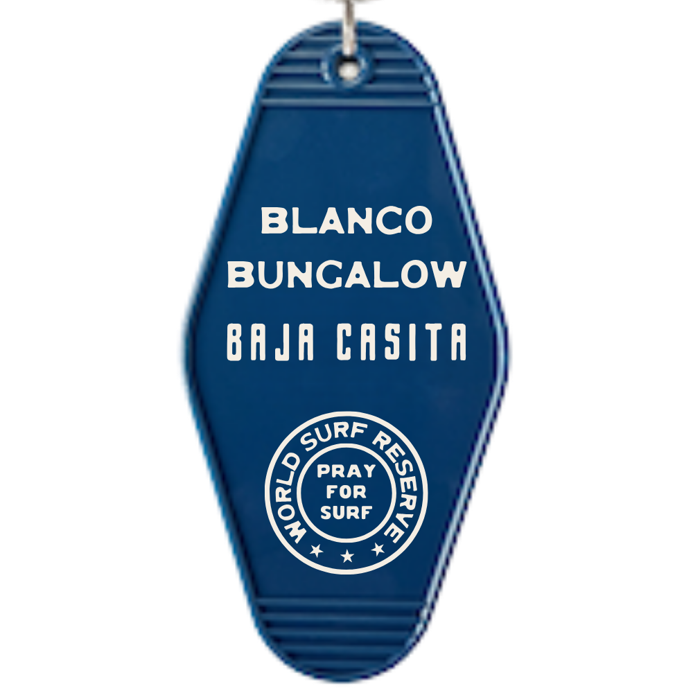 Blanco Bungalow Baja Casita Vintage Motel Keychain