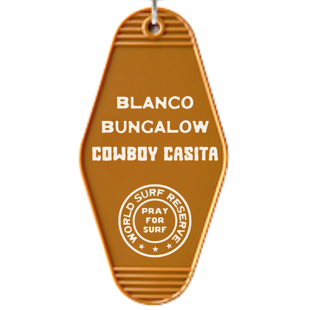 Blanco Bungalow Ericeira Cowboy Casita Vintage Motel Keychain 