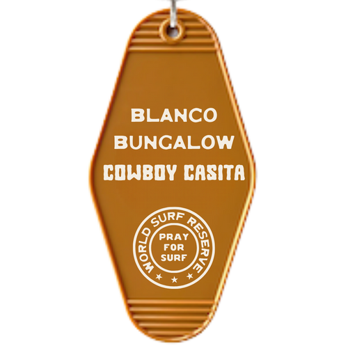 Blanco Bungalow Ericeira Cowboy Casita Vintage Motel Keychain 